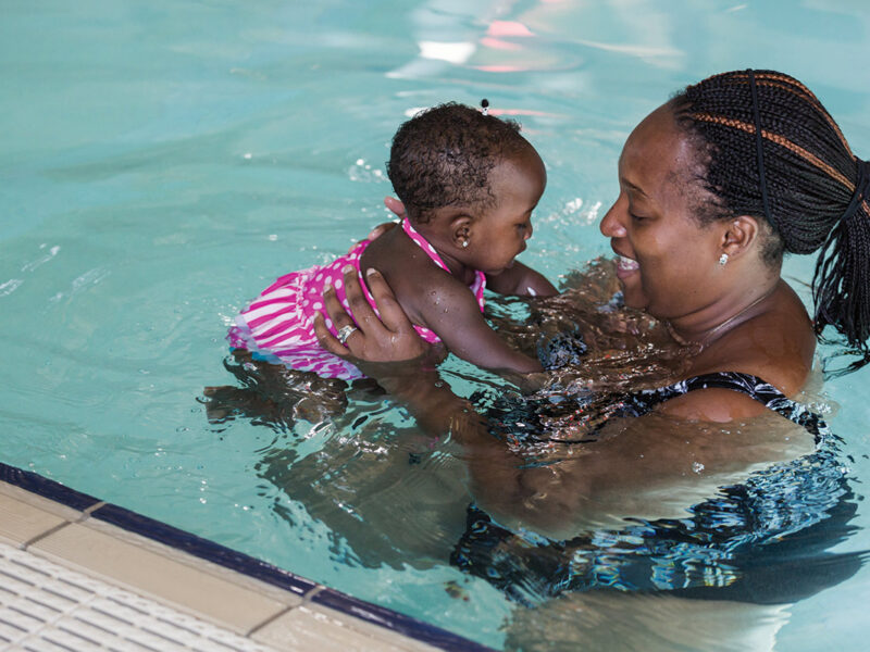 mom and daughter swimming to determine what age should my child start swim lessons?